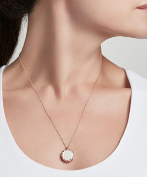 Astley Clarke - Rose Gold Plated Vermeil Silver Paloma Moonstone Locket Necklace image number 1