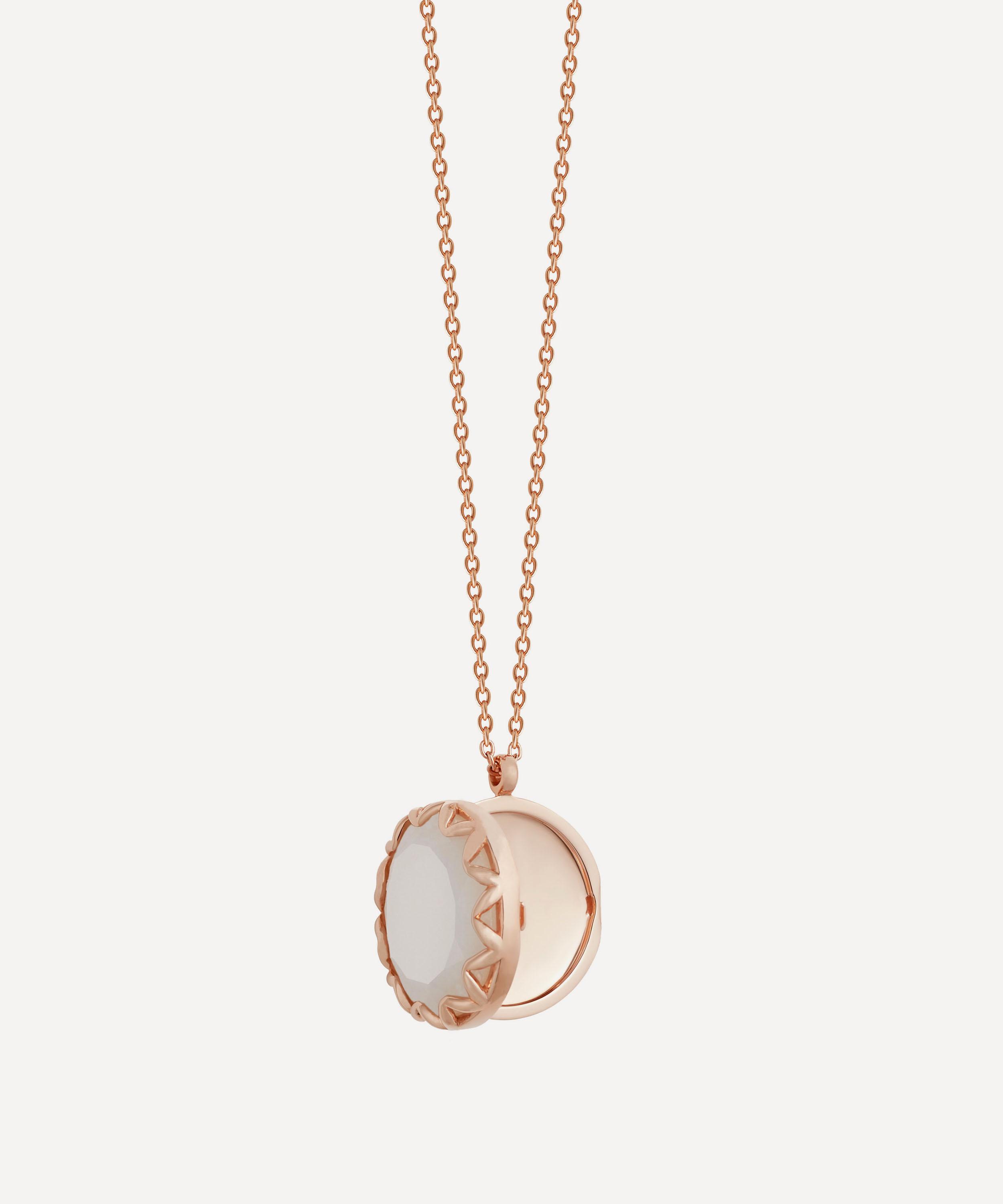 Astley Clarke - Rose Gold Plated Vermeil Silver Paloma Moonstone Locket Necklace image number 2