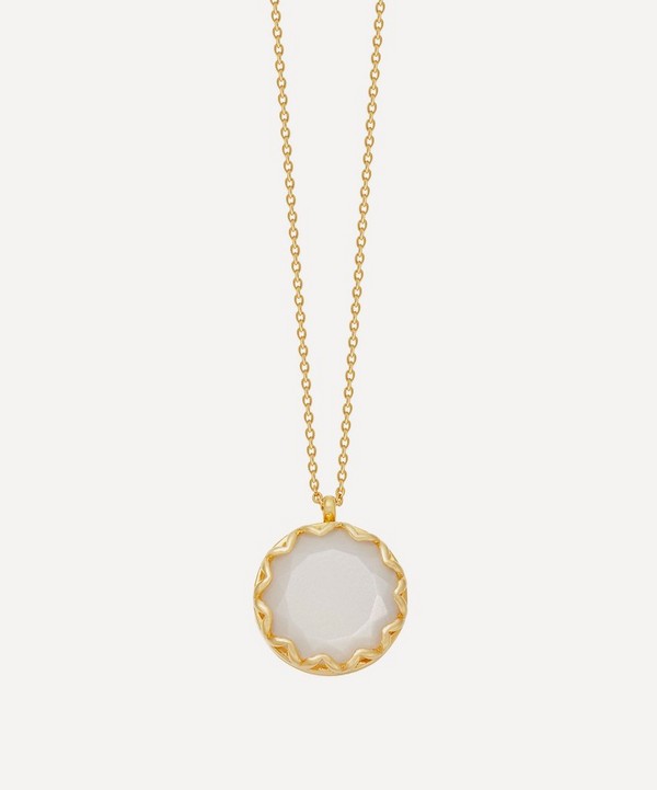 Astley Clarke - Gold Plated Vermeil Silver Paloma Moonstone Locket Necklace image number null