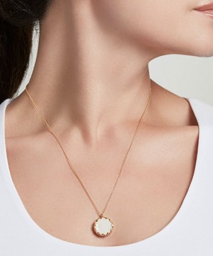 Astley Clarke - Gold Plated Vermeil Silver Paloma Moonstone Locket Necklace image number 1