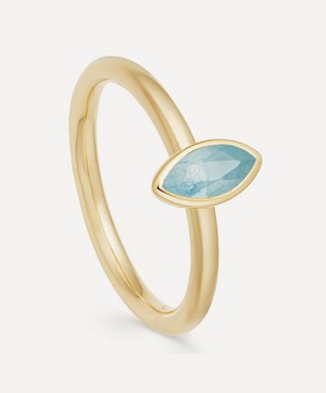 Astley Clarke - Gold Plated Vermeil Silver Paloma Petal Aqua Quartz Ring image number 0