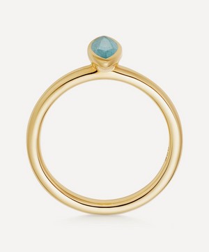 Astley Clarke - Gold Plated Vermeil Silver Paloma Petal Aqua Quartz Ring image number 2