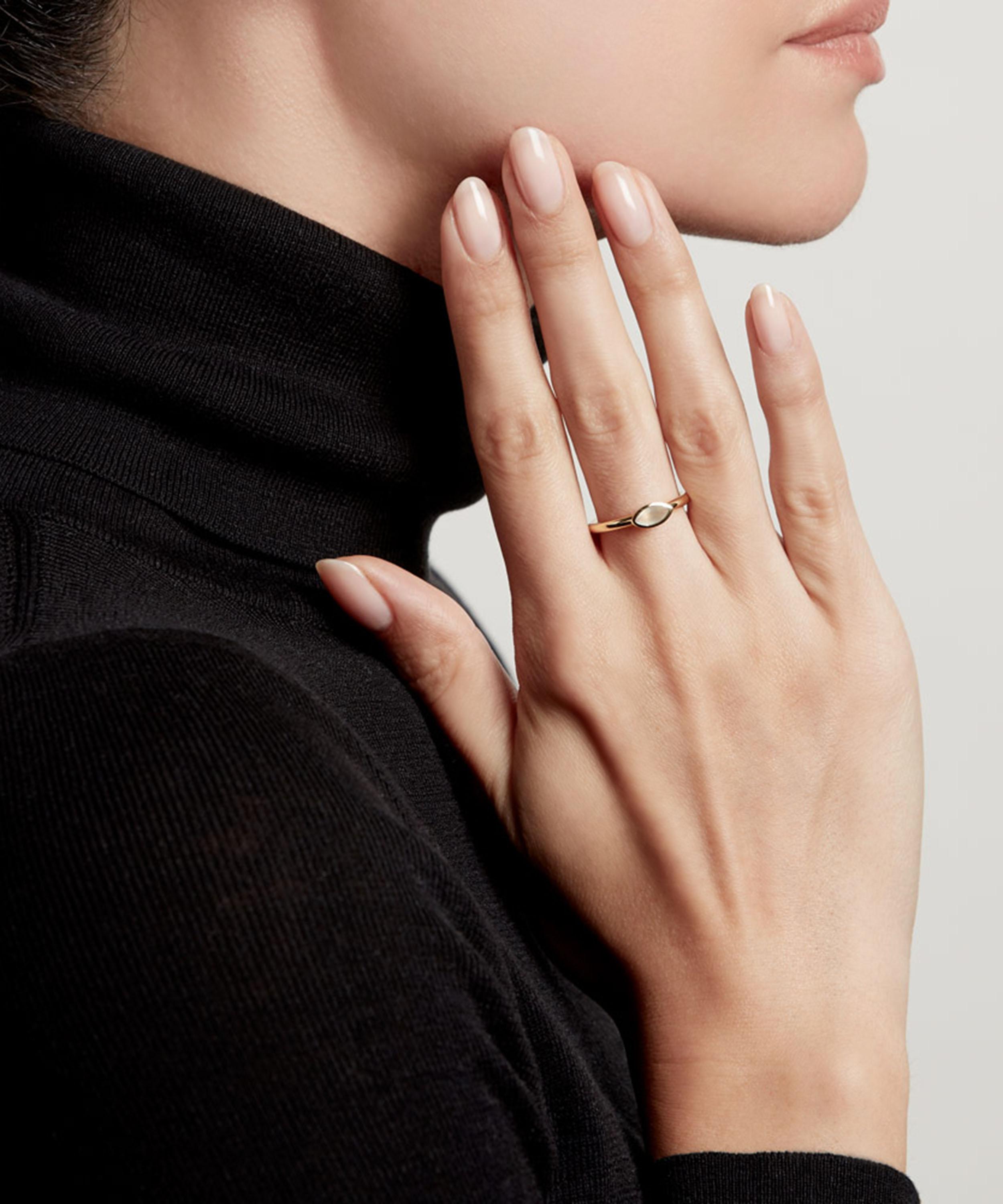Astley Clarke - Gold Plated Vermeil Silver Paloma Fallen Petal Moonstone Ring image number 1