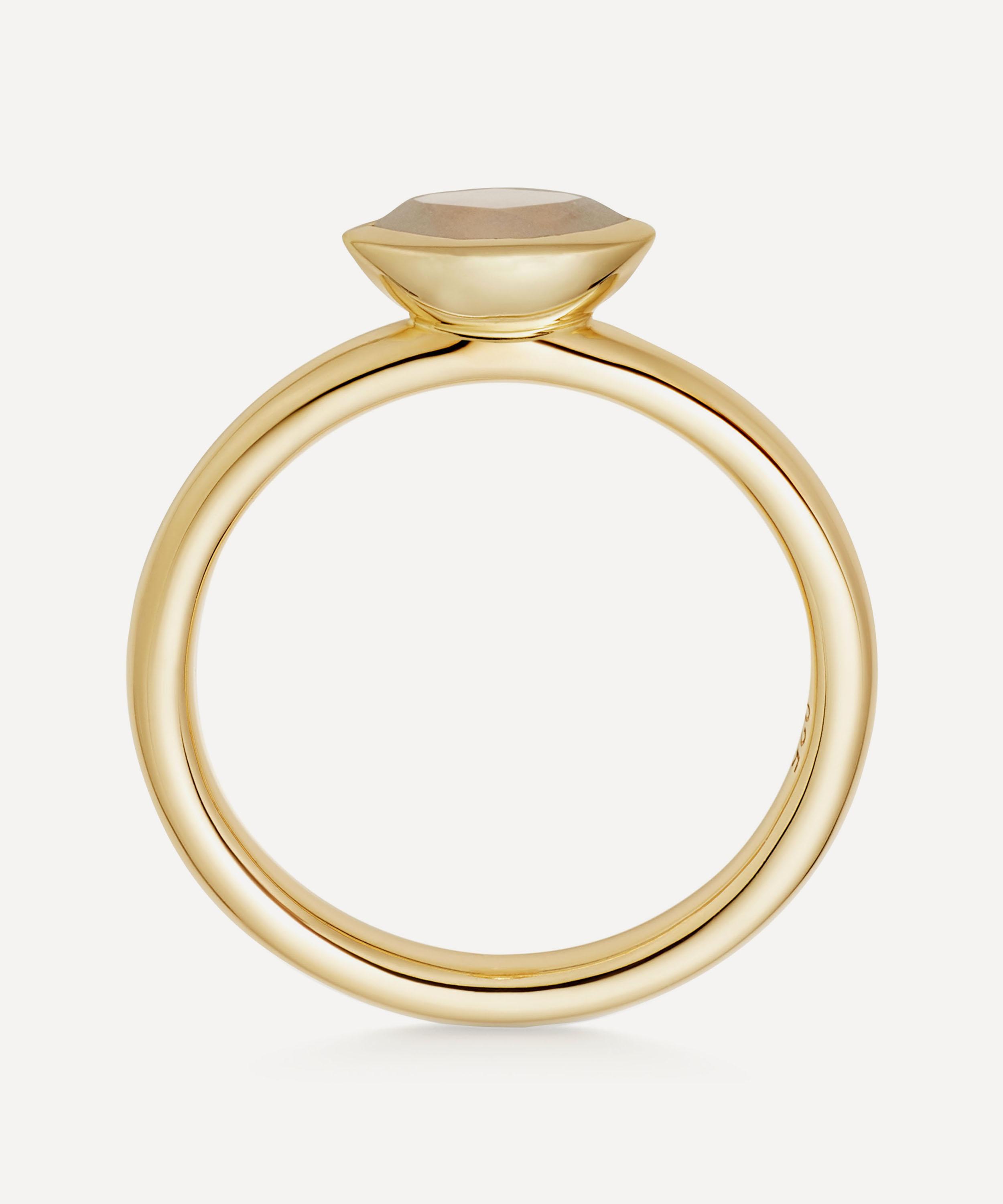 Astley Clarke - Gold Plated Vermeil Silver Paloma Fallen Petal Moonstone Ring image number 2