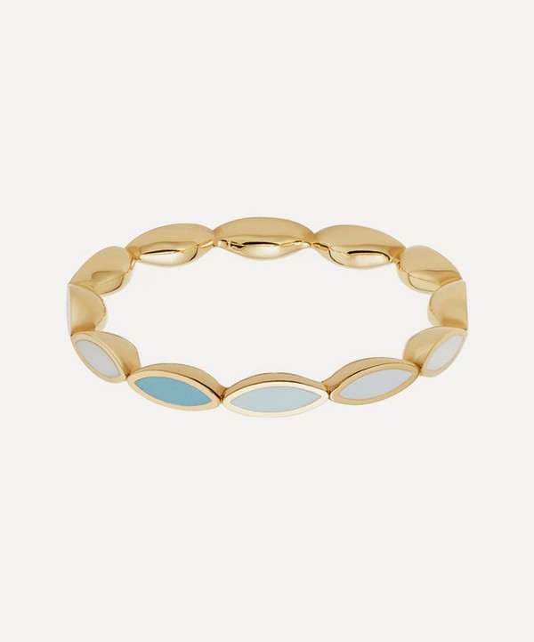 Astley Clarke - Gold Plated Vermeil Silver Paloma Petal Enamel Eternity Ring image number null