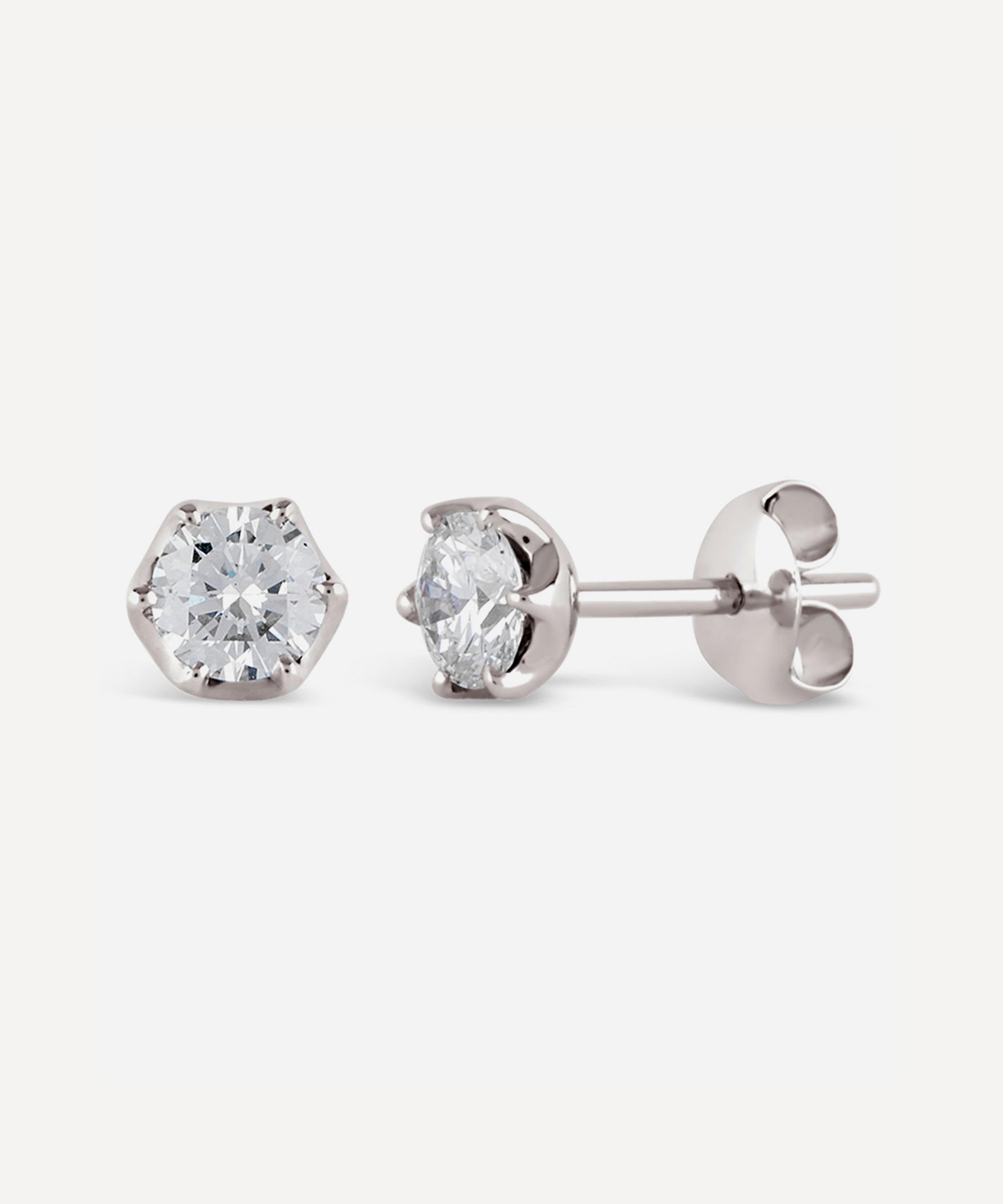 Dinny Hall - 18ct White Gold Elyhara Diamond Stud Earrings image number 0