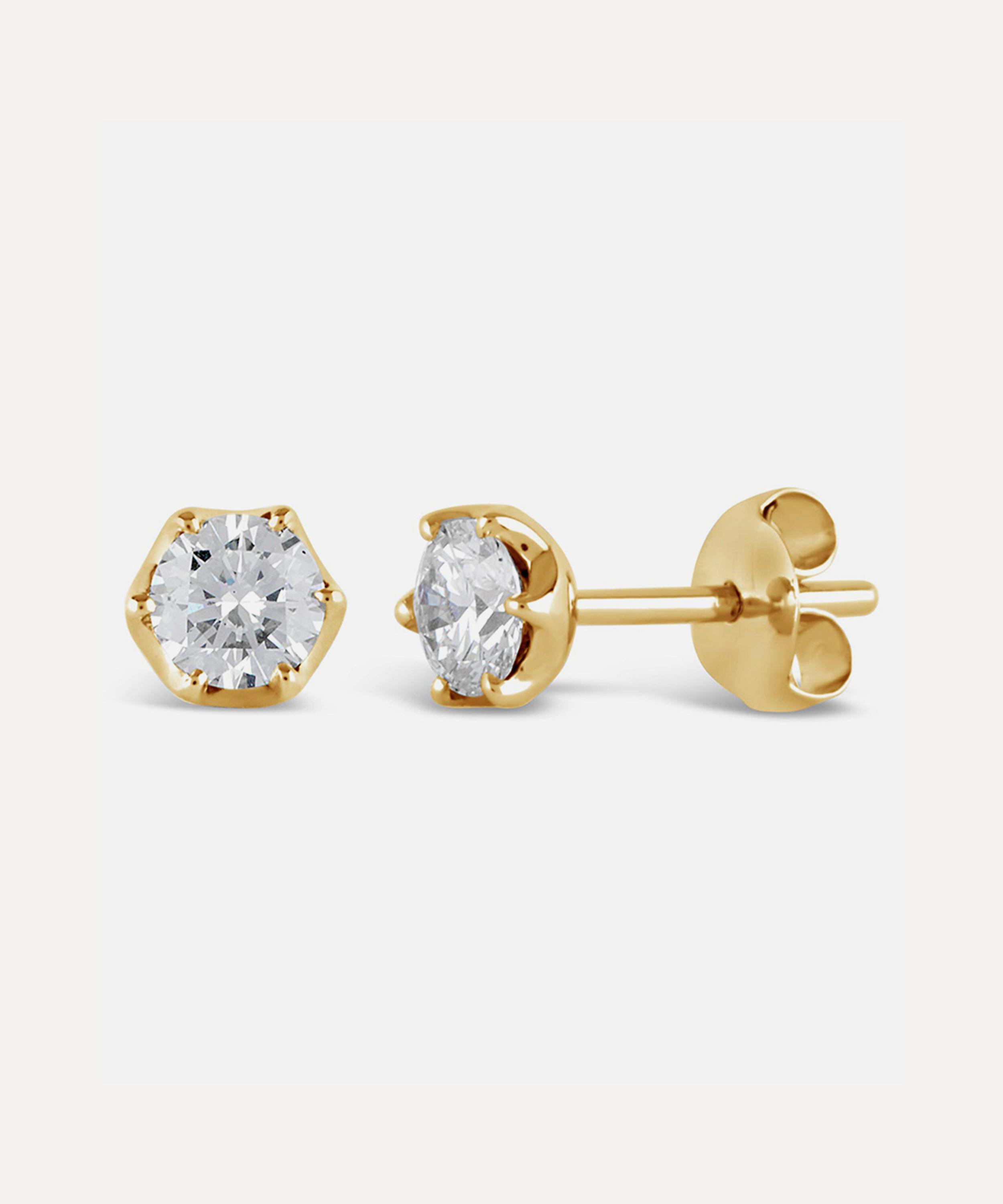 Dinny Hall - 18ct Gold Elyhara Diamond Stud Earrings image number 0