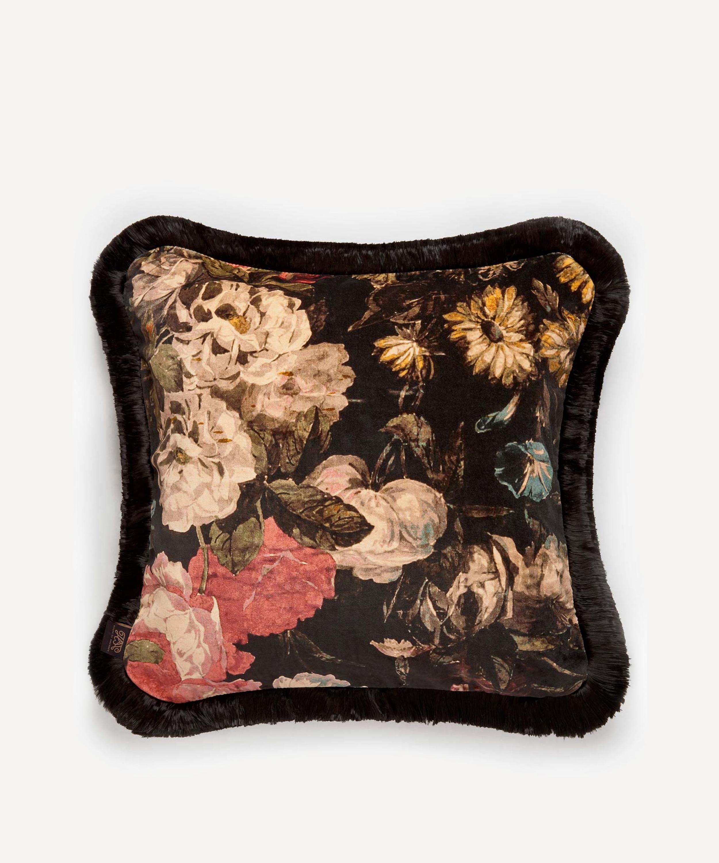 House of Hackney - Midnight Garden Medium Fringed Cushion image number 0