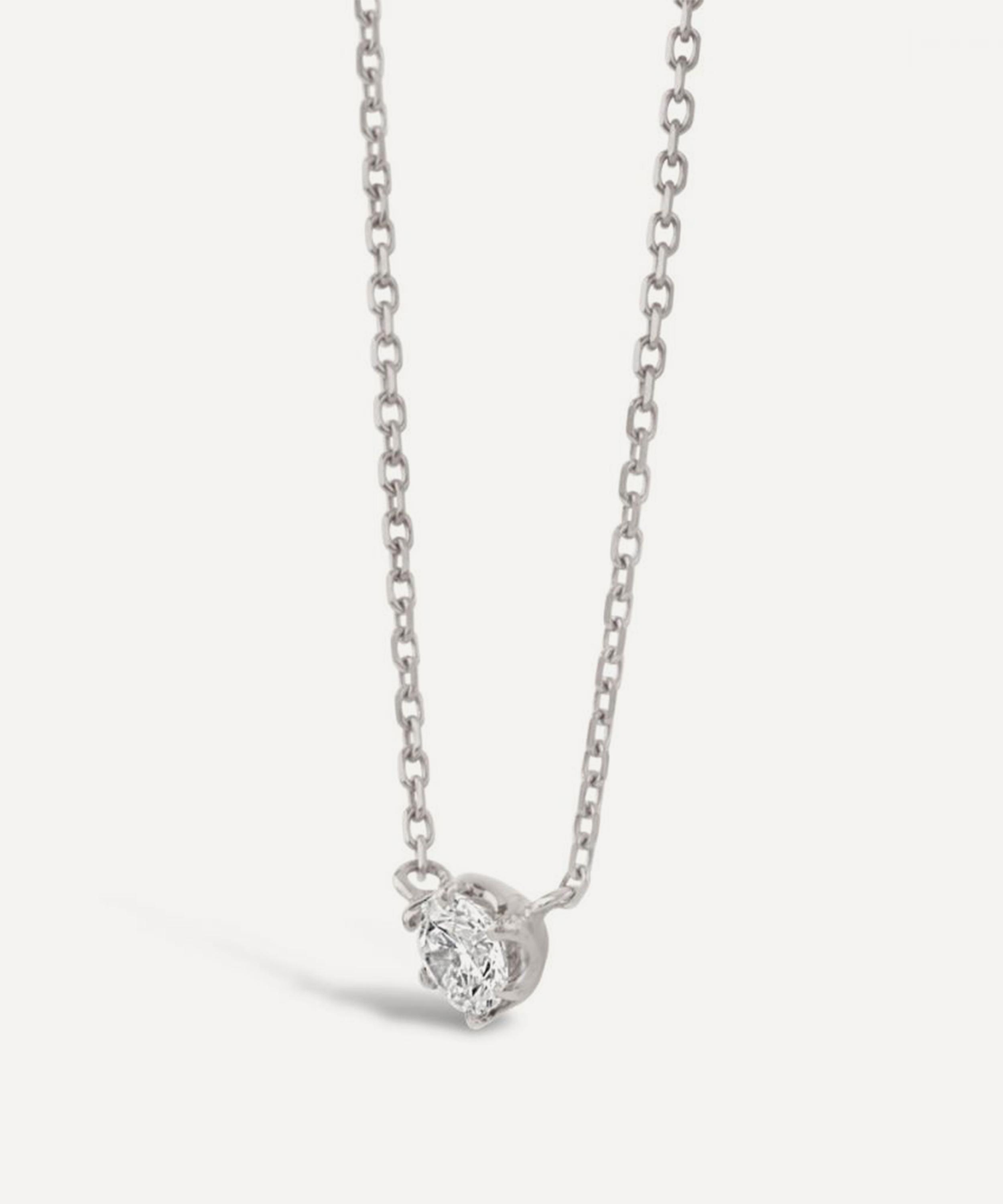 Dinny Hall 18ct White Gold Elyhara Small Diamond Pendant Necklace