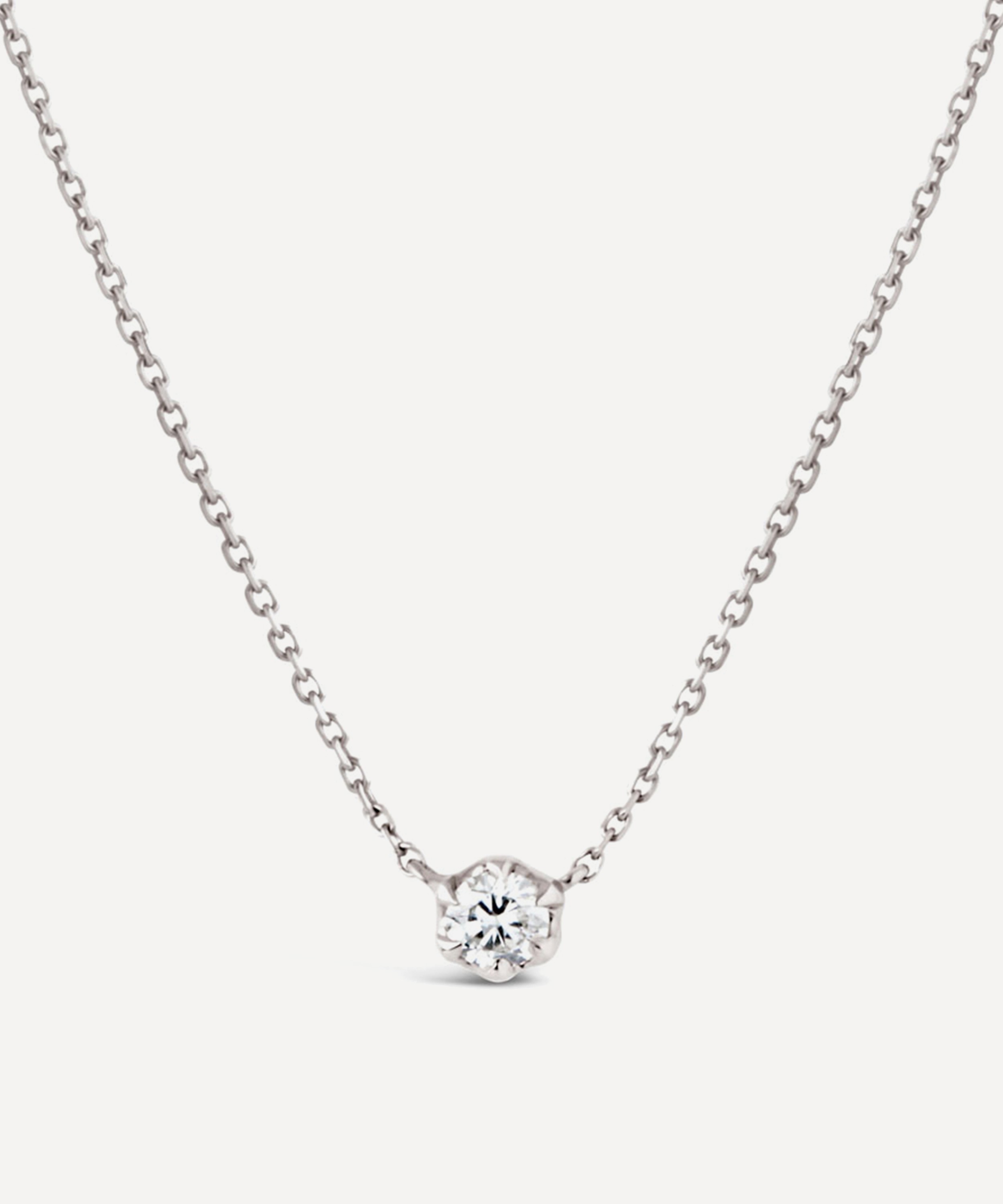 Dinny Hall - 18ct White Gold Elyhara Diamond Pendant Necklace image number 0