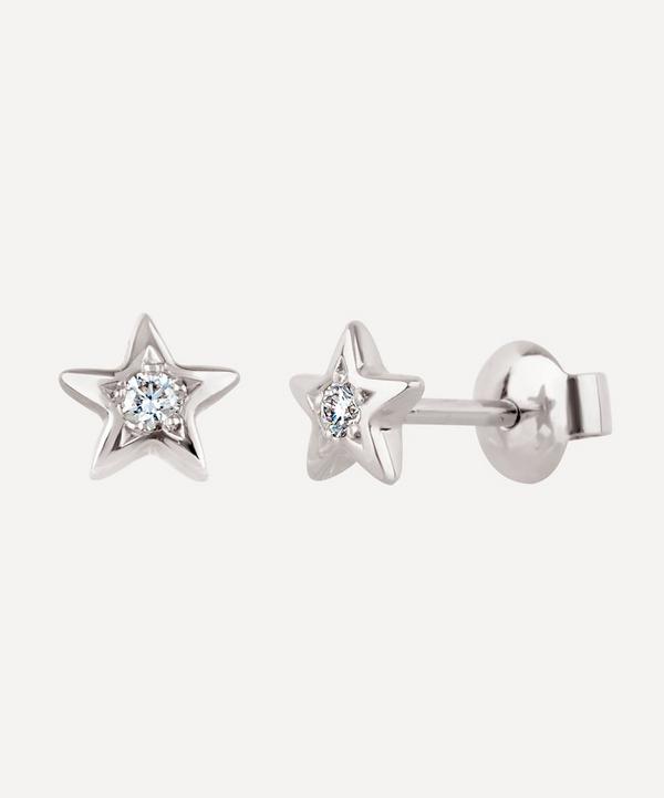 Dinny Hall - 14ct White Gold Bijou Diamond Star Stud Earrings image number null