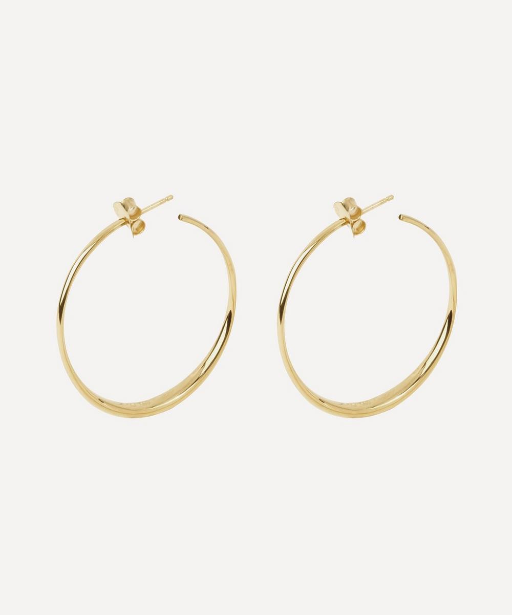 One Size Gold BCBG Generation Women's Gold Peace Sign Hoop Earrings