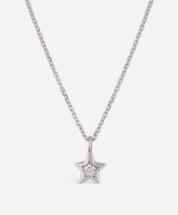 Dinny Hall - 14ct White Gold Bijou Diamond Star Pendant Necklace image number null