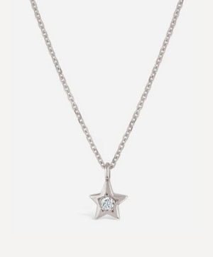 Dinny Hall - 14ct White Gold Bijou Diamond Star Pendant Necklace image number 0