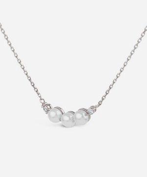 Dinny Hall - 14ct White Gold Shuga Mini Pearl and Diamond Bar Pendant Necklace image number 2