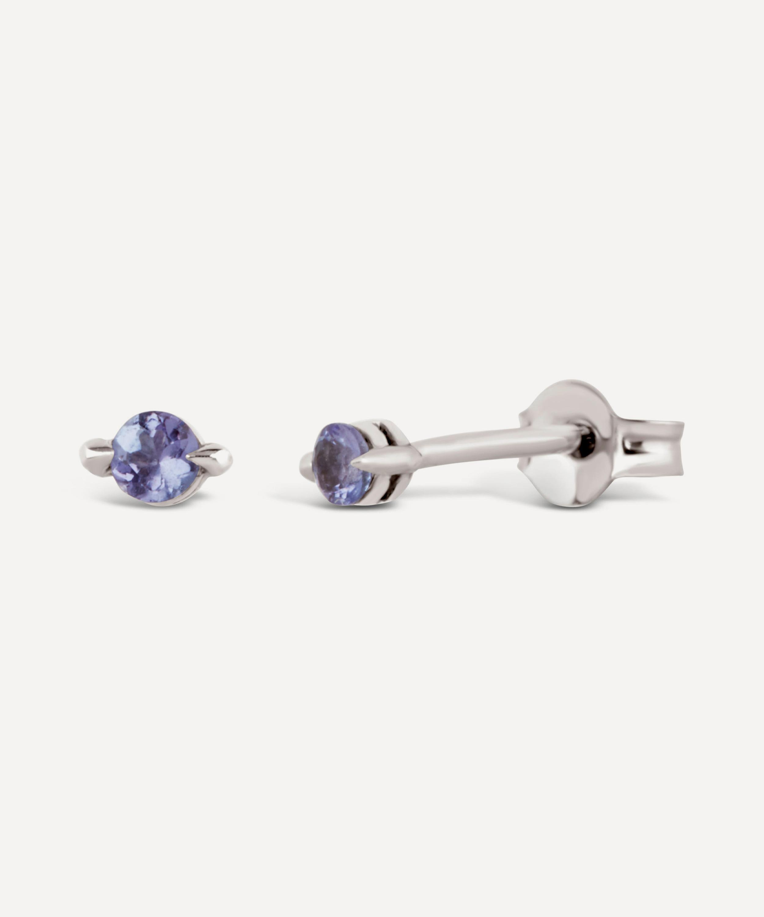 Dinny Hall - 14ct White Gold Shuga Tanzanite Stud Earrings image number 1
