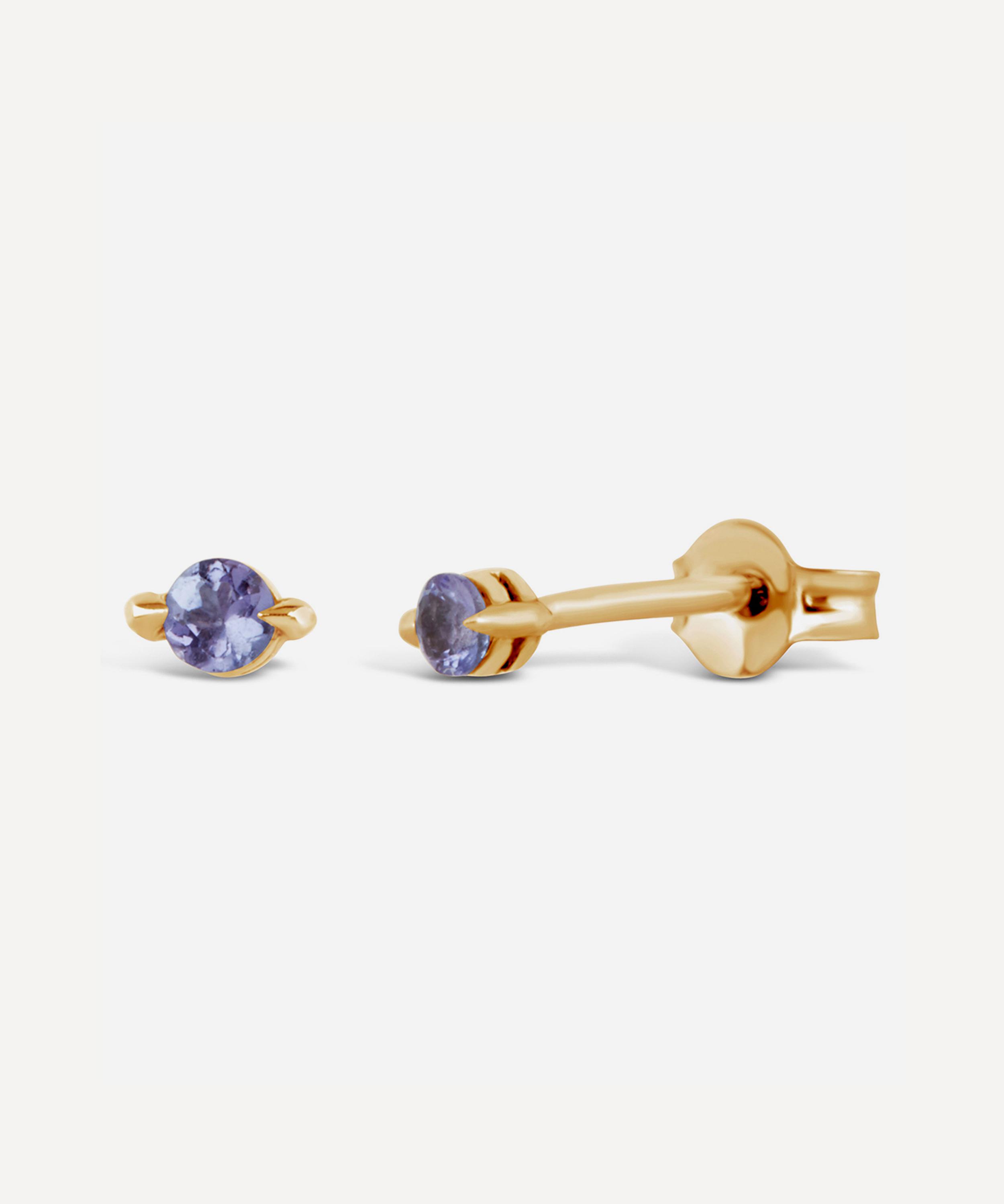 Dinny Hall - 14ct Gold Shuga Tanzanite Stud Earrings image number 0