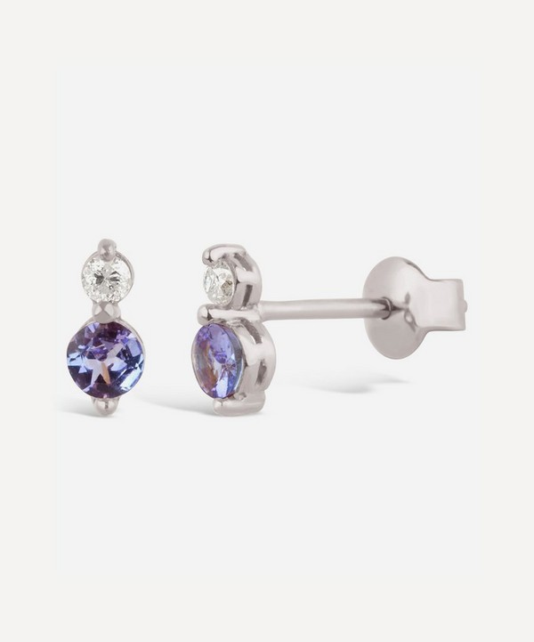 Dinny Hall - 14ct White Gold Shuga Tanzanite and Diamond Double Stud Earrings image number null