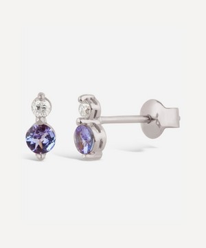 Dinny Hall - 14ct White Gold Shuga Tanzanite and Diamond Double Stud Earrings image number 0