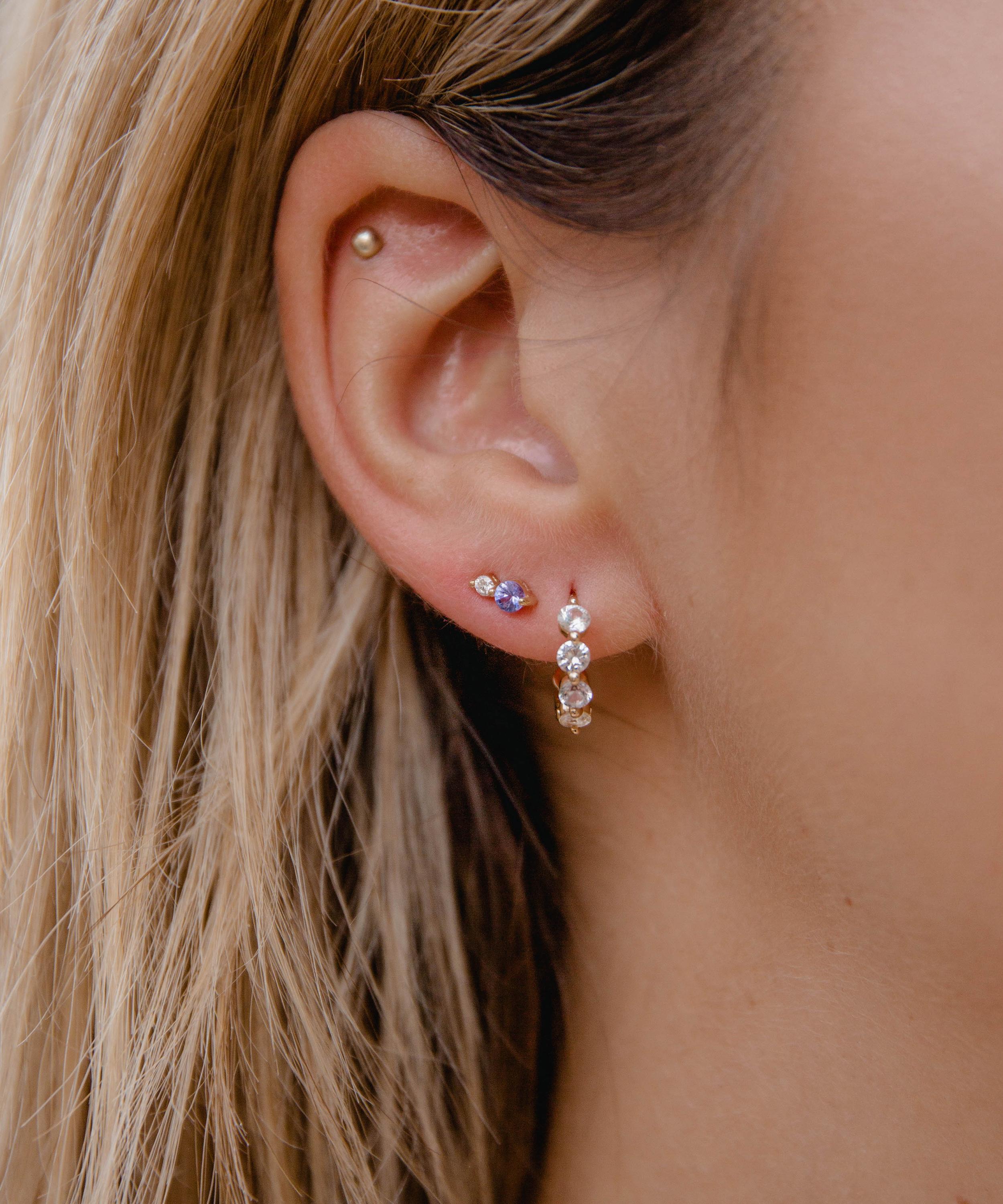Dinny Hall - 14ct Gold Shuga Tanzanite and Diamond Double Stud Earrings image number 1