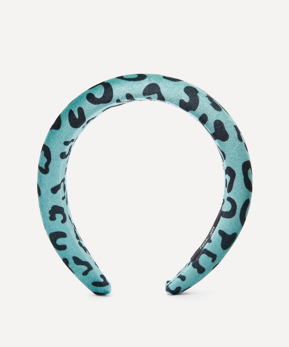 Valet Stevie Headband In Blue Leopard