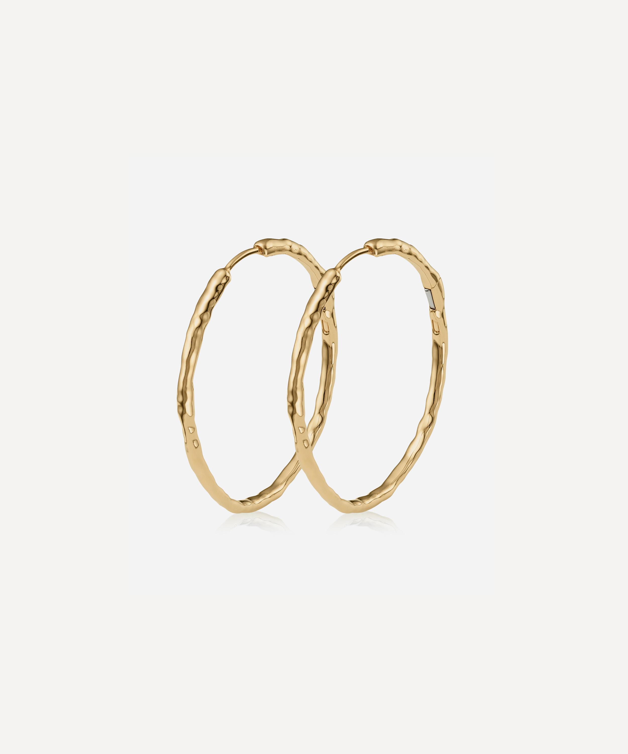 Monica Vinader - Gold Plated Vermeil Silver Siren Muse Large Hoop Earrings image number 0