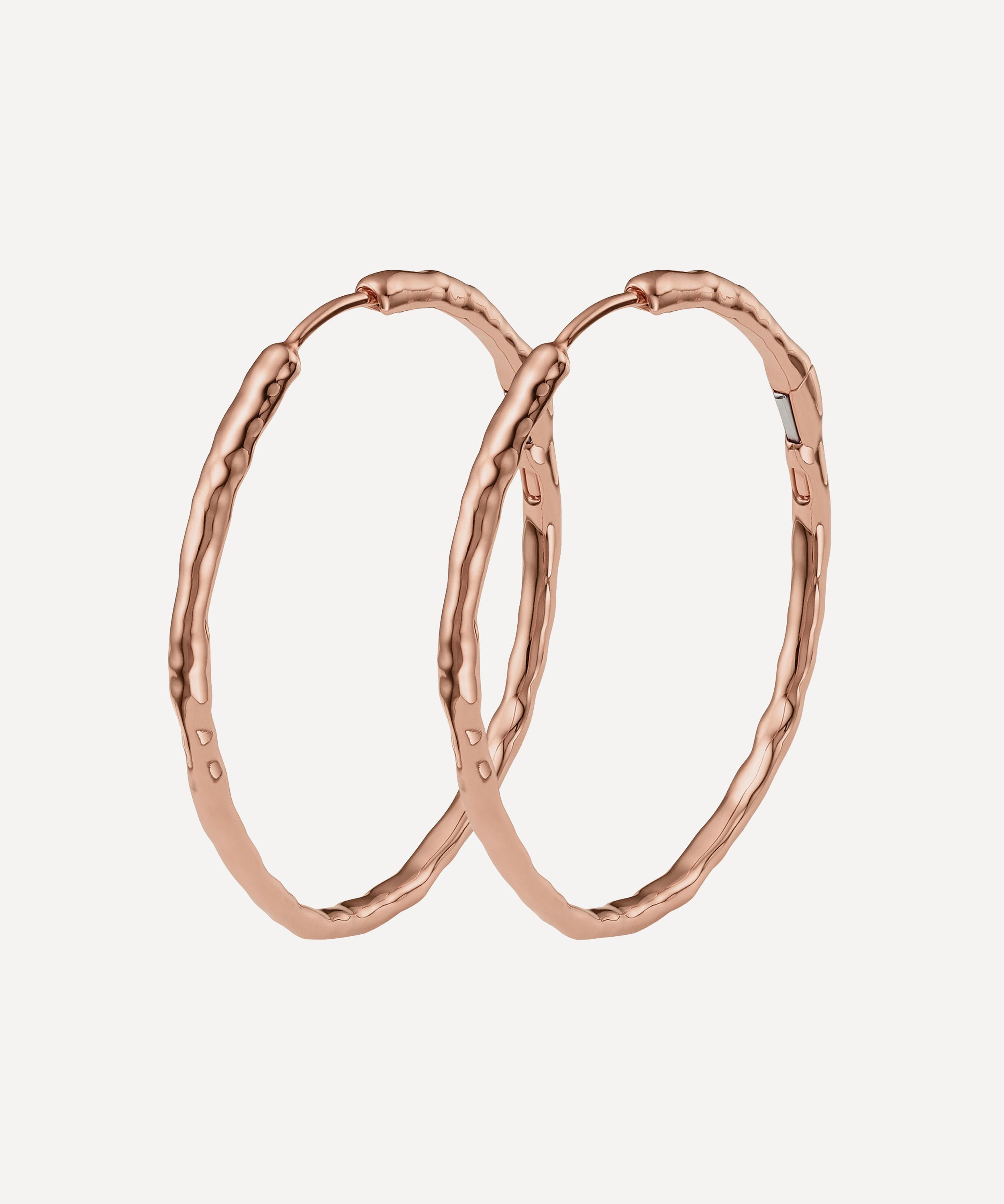 Large rose gold hoop earrings sale