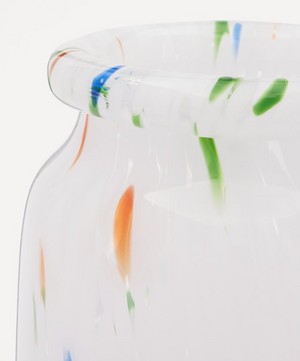Hay - White Dot Roll-Neck Glass Splash Vase image number 3