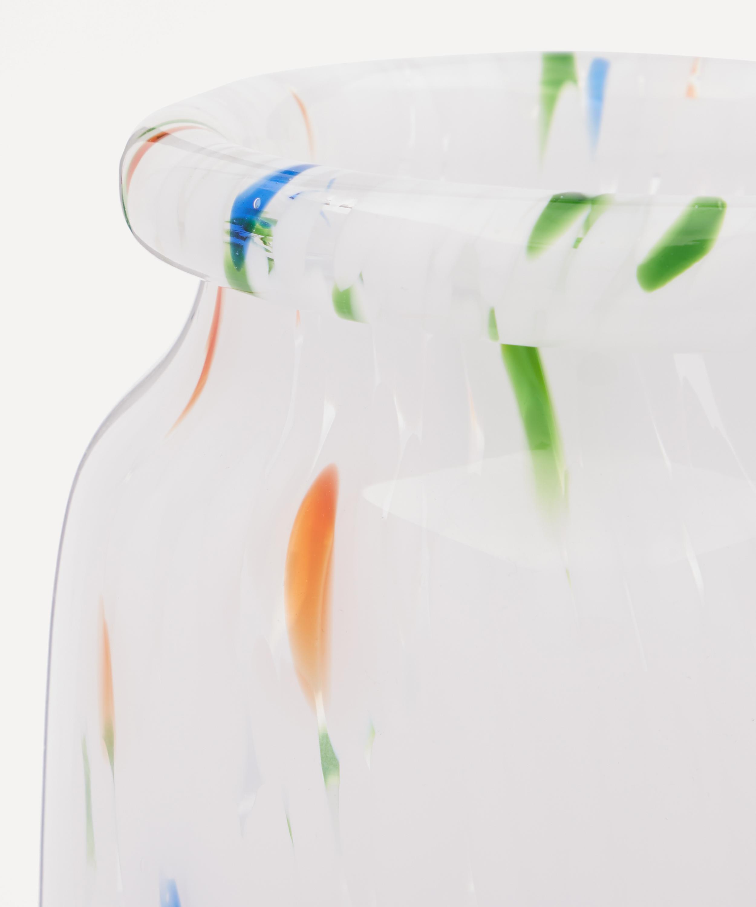 Hay - White Dot Roll-Neck Glass Splash Vase image number 3
