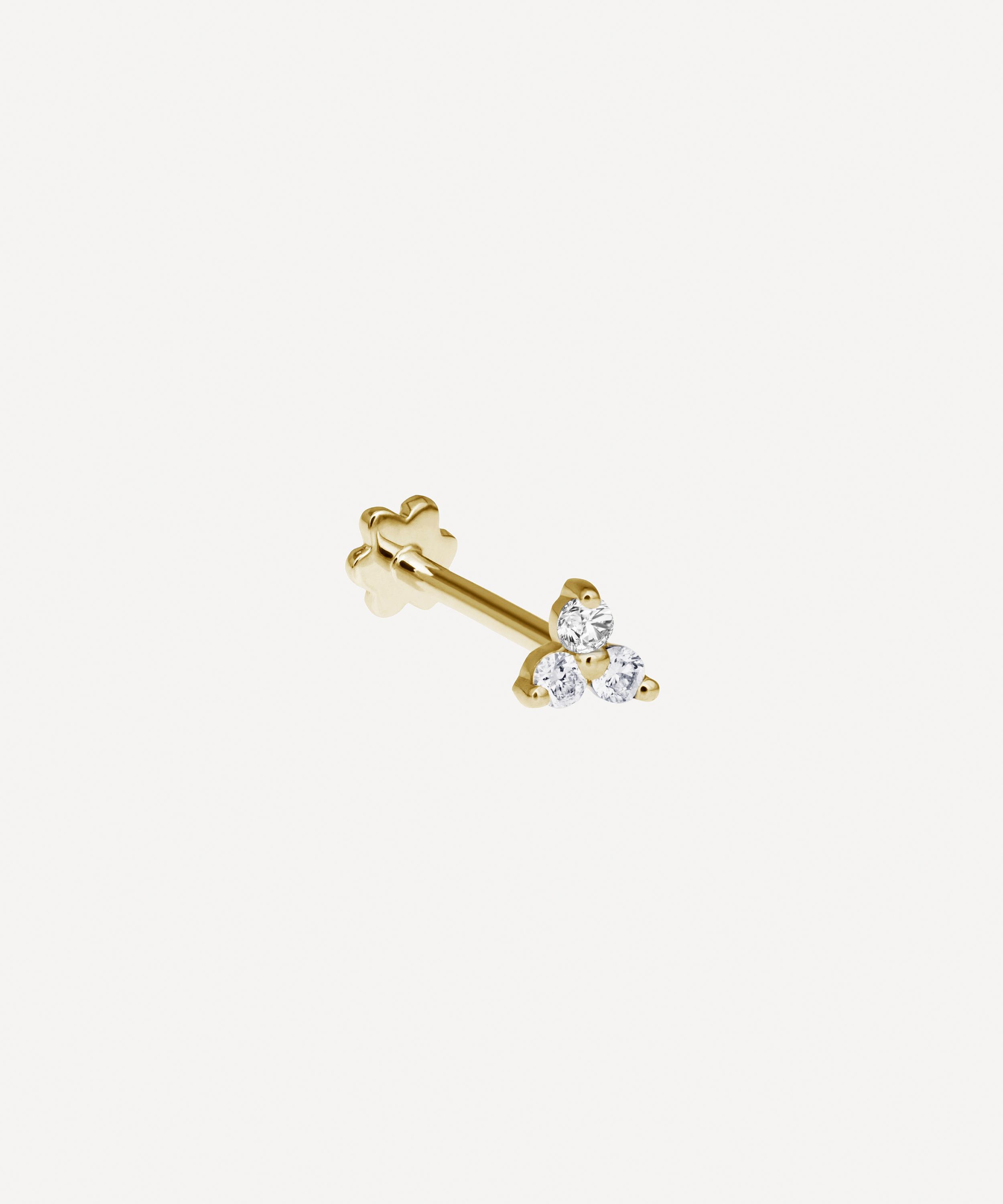 Maria Tash - 18ct 4.5mm Diamond Trinity Threaded Stud Earring image number 0