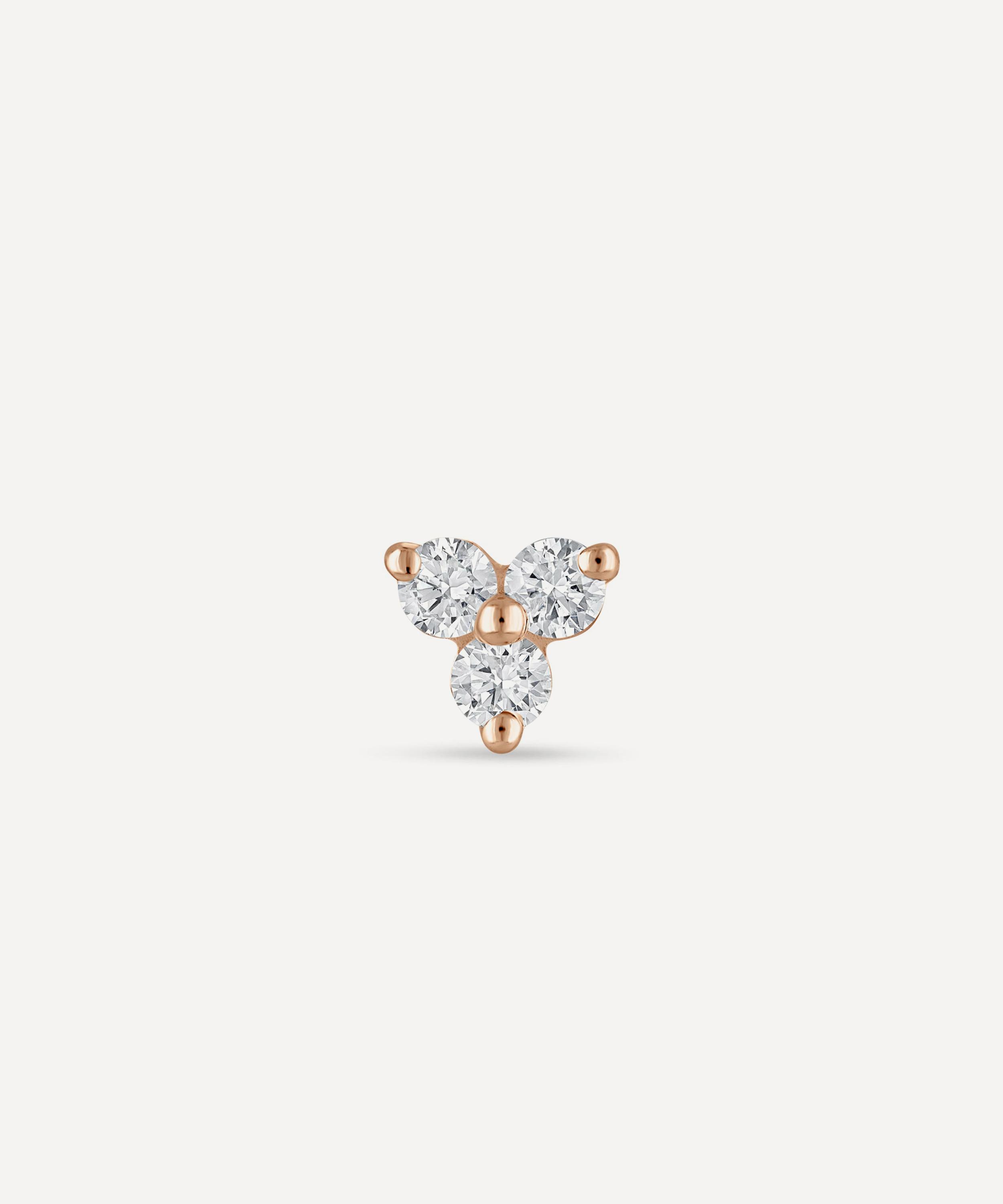 Maria Tash - 18ct 4.5mm Diamond Trinity Threaded Stud Earring image number 2