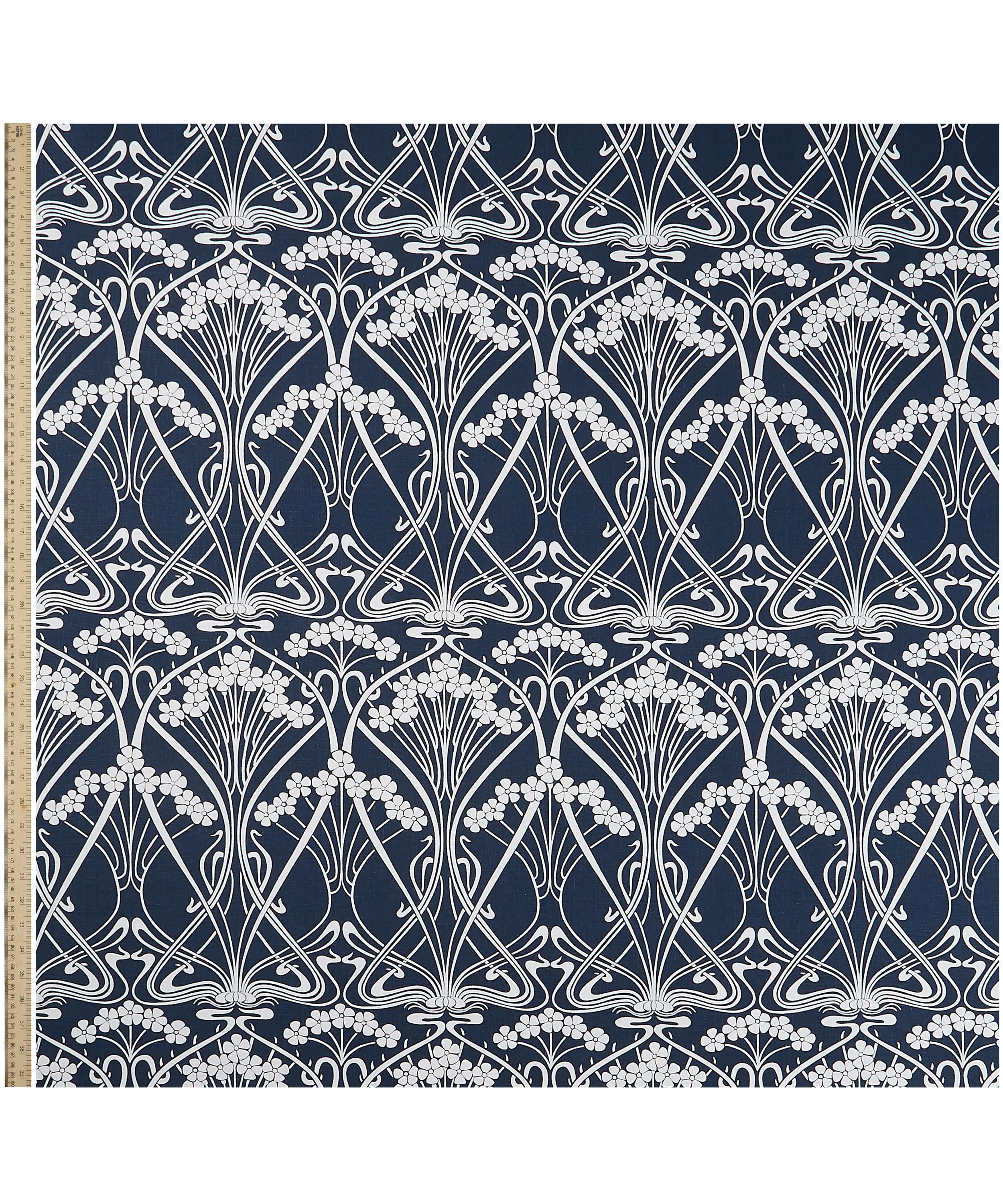 Liberty Interiors - Ianthe Bloom Stencil Chiltern Linen in Pewter image number 1