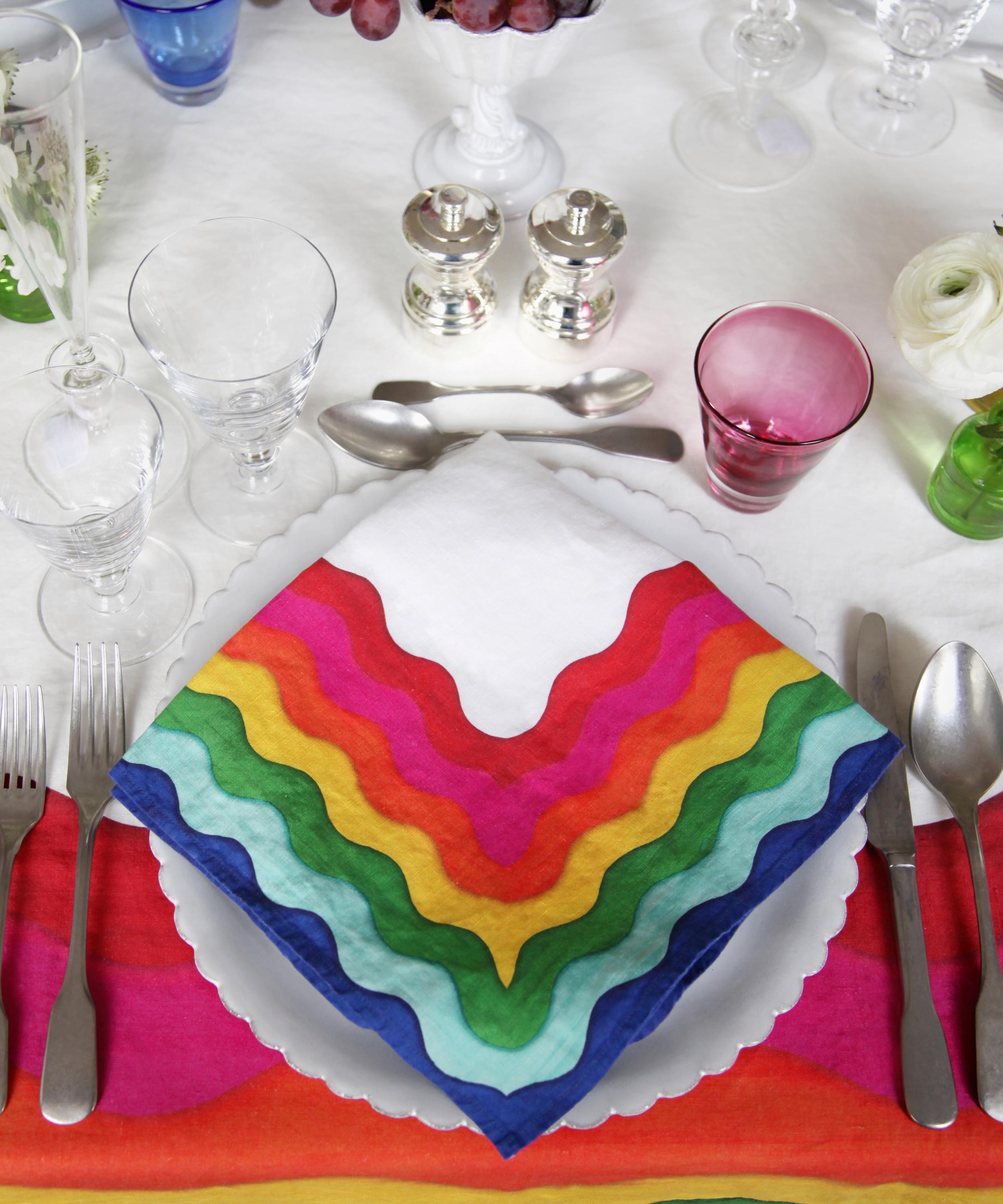 Summerill & Bishop - Rainbow Linen Single Napkin image number 