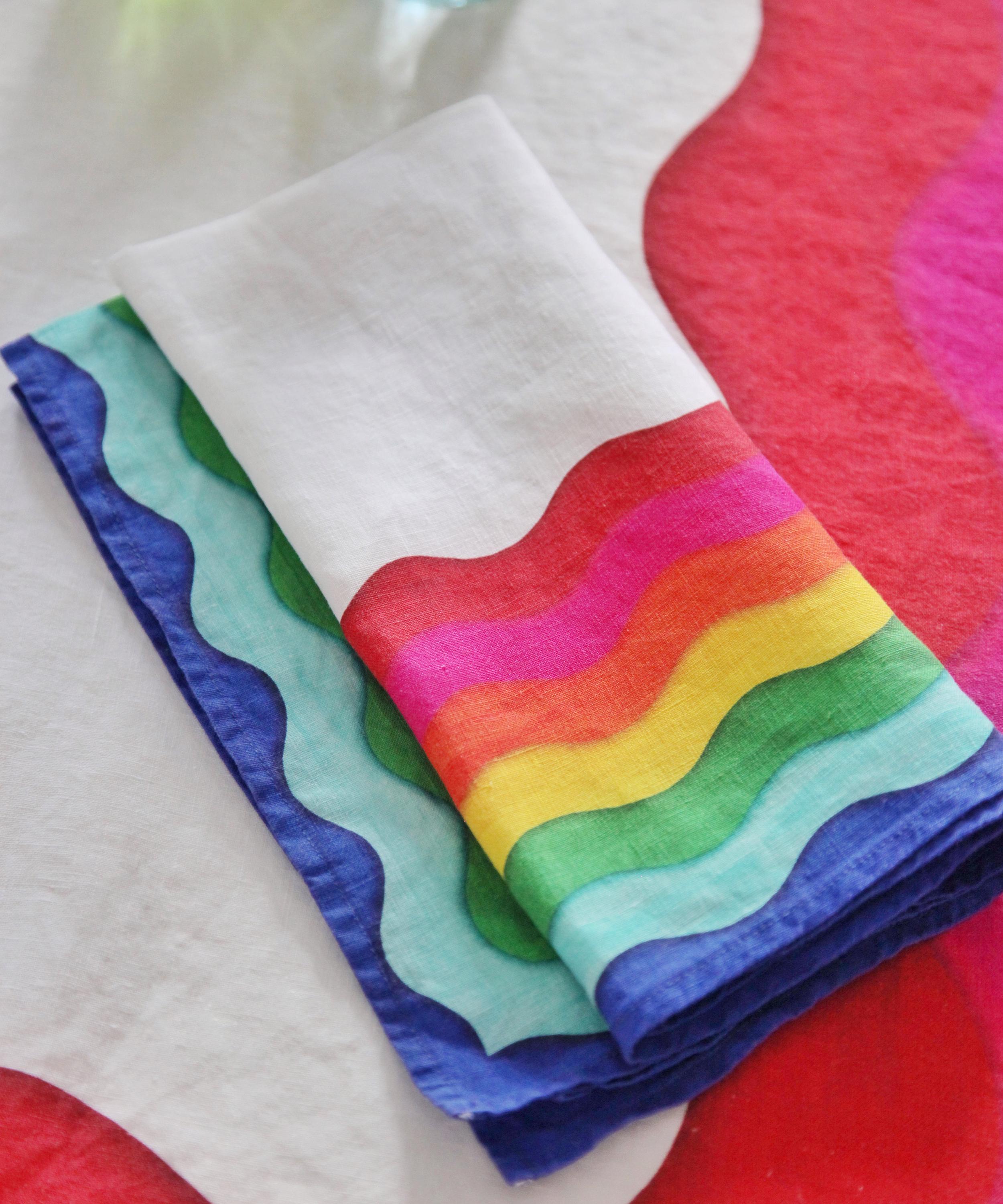 Summerill & Bishop - Rainbow Linen Single Napkin image number 
