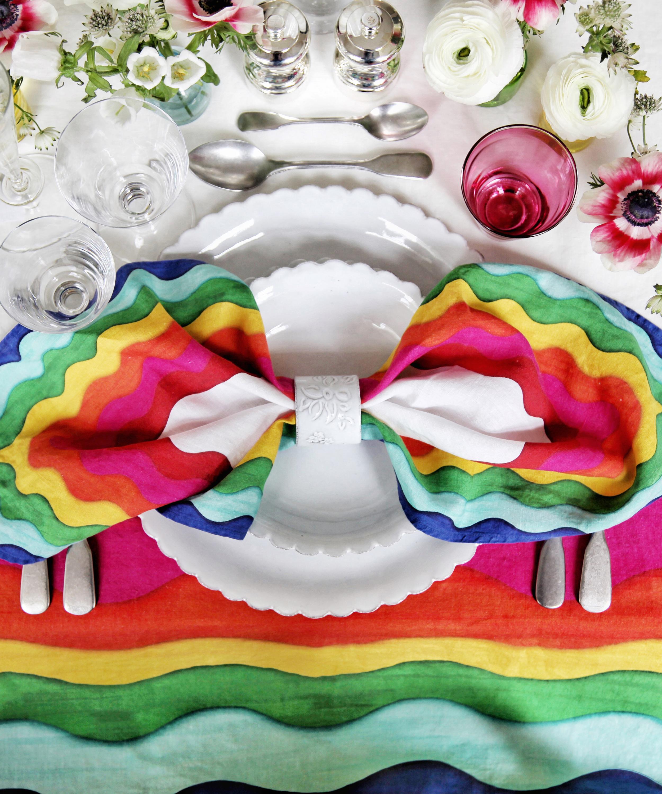 Summerill & Bishop - Rainbow Linen Single Napkin image number 