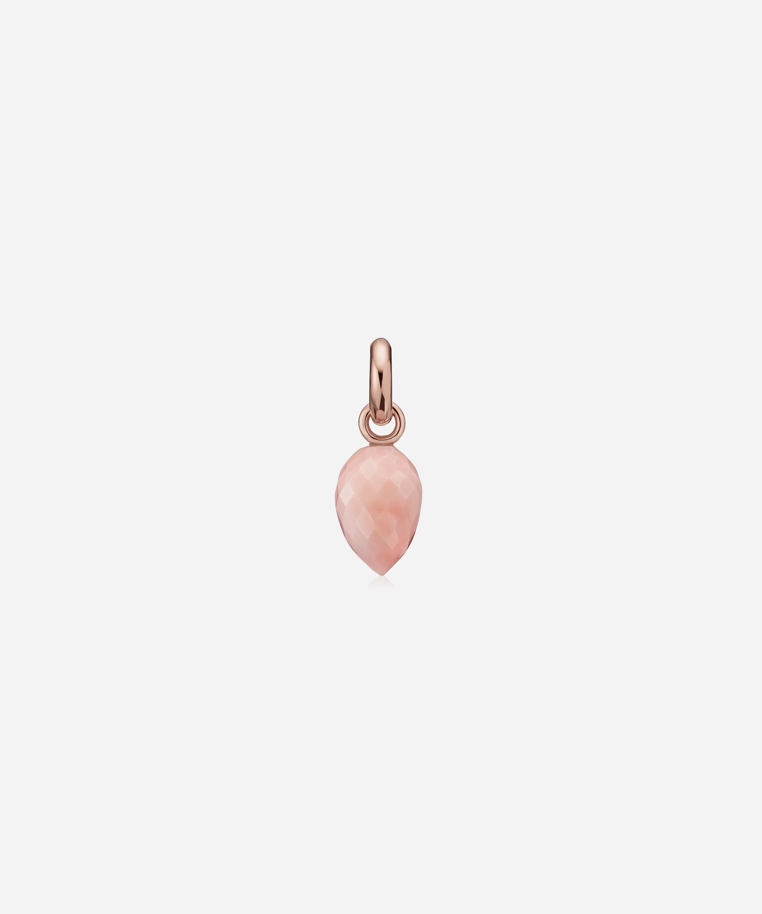 Monica Vinader - Rose Gold Plated Vermeil Silver Fiji Bud Pink Opal Pendant Charm image number 0
