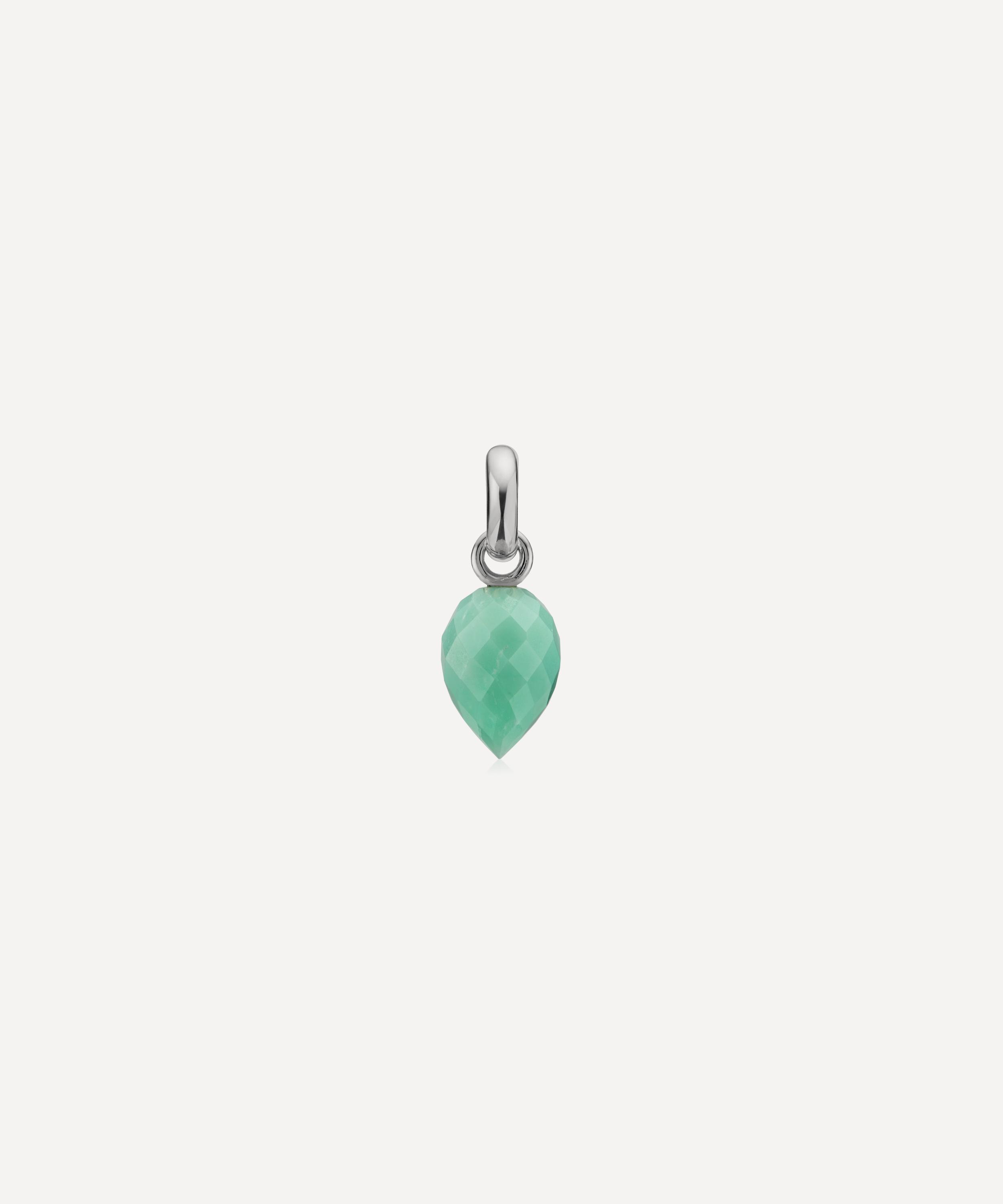 Monica Vinader - Silver Fiji Bud Chrysoprase Pendant Charm image number 0