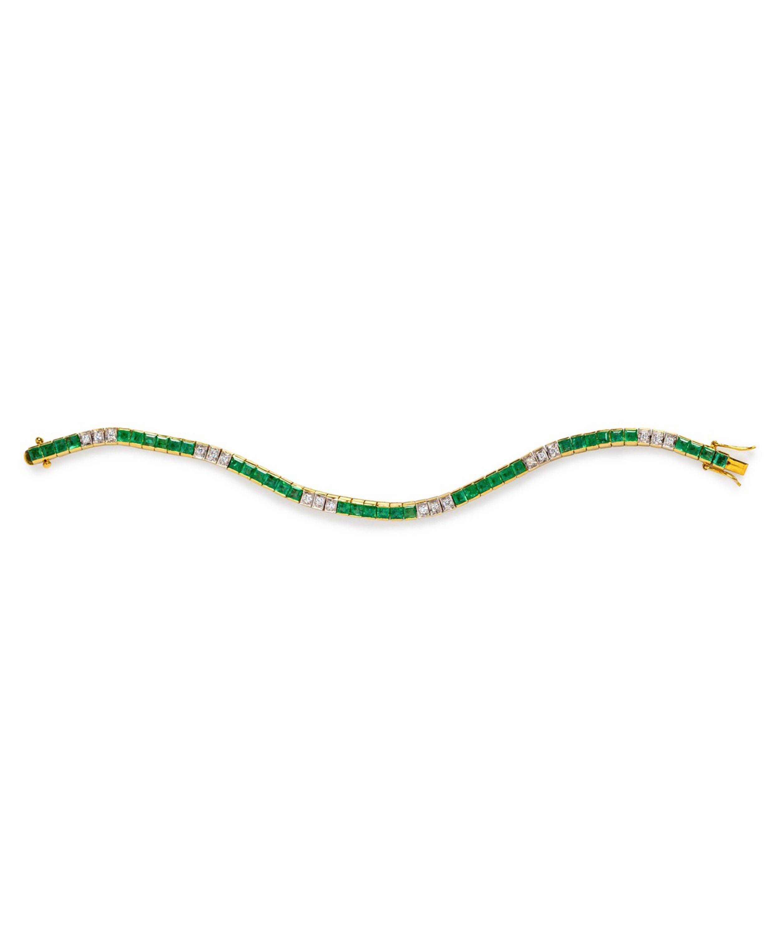 Kojis - Gold Emerald and Diamond Bracelet image number 0