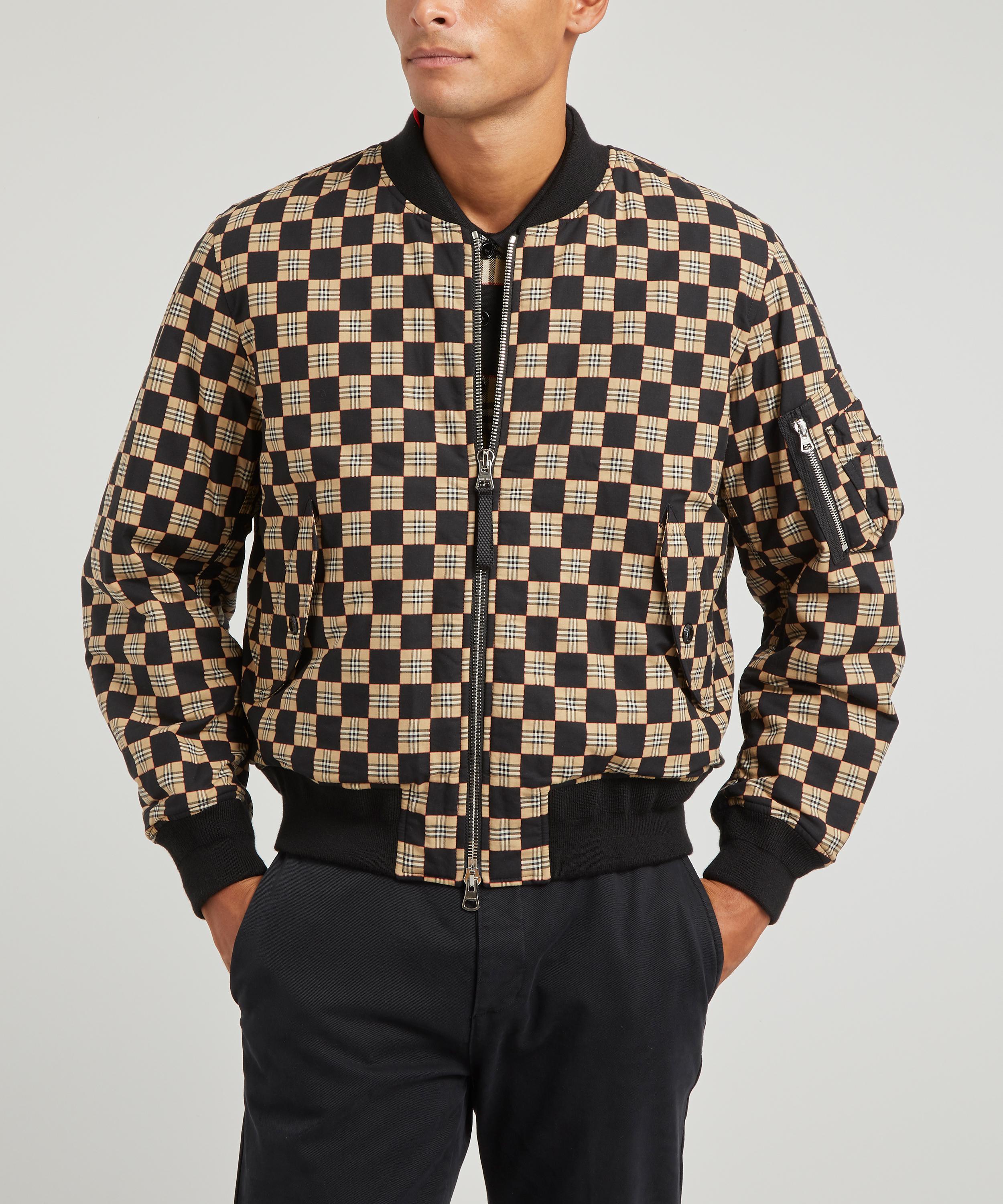 checkerboard bomber jacket