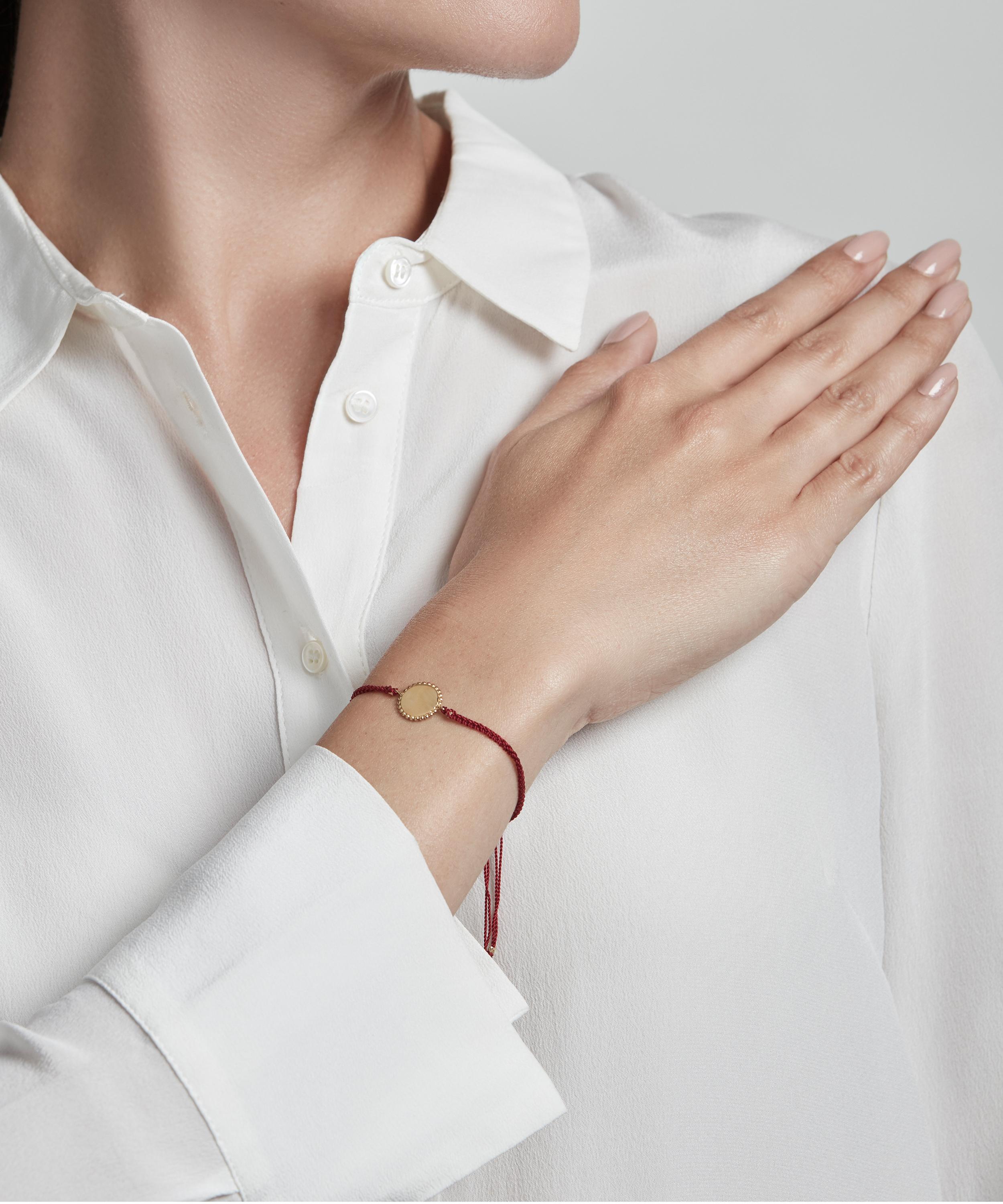 Astley Clarke - Gold Plated Vermeil Silver Beaded Engravable Protection Cord Bracelet image number 1