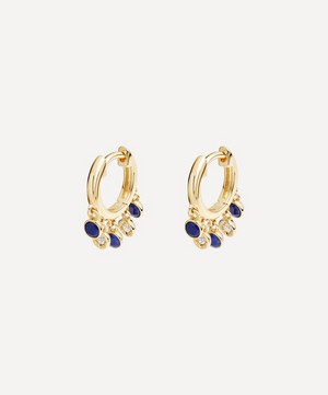 Astley Clarke - Gold Plated Vermeil Silver Biography Lapis Lazuli and White Sapphire Droplet Hoop Earrings image number 0