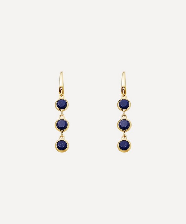 Astley Clarke - Gold Plated Vermeil Silver Stilla Triple Lapis Lazuli Drop Earrings image number null