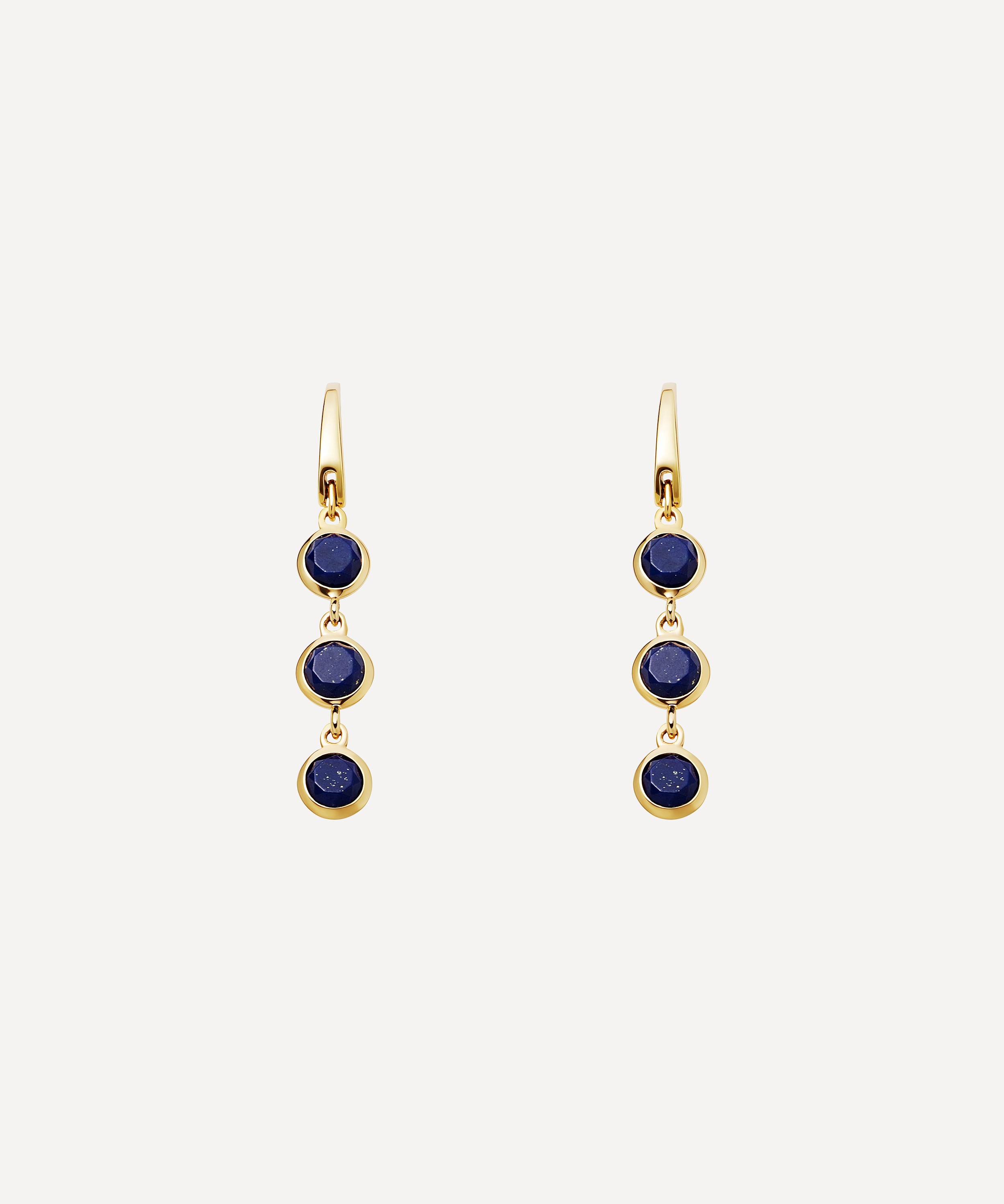 Astley Clarke - Gold Plated Vermeil Silver Stilla Triple Lapis Lazuli Drop Earrings image number 0