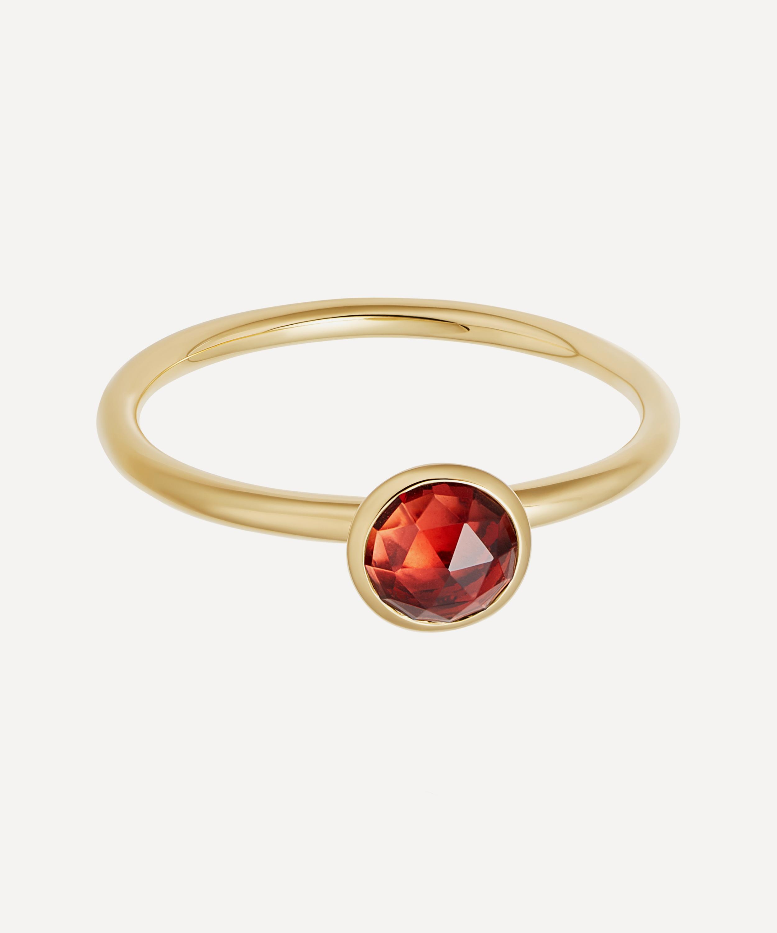 Astley Clarke - Gold Plated Vermeil Silver Mini Stilla Garnet Ring image number 0