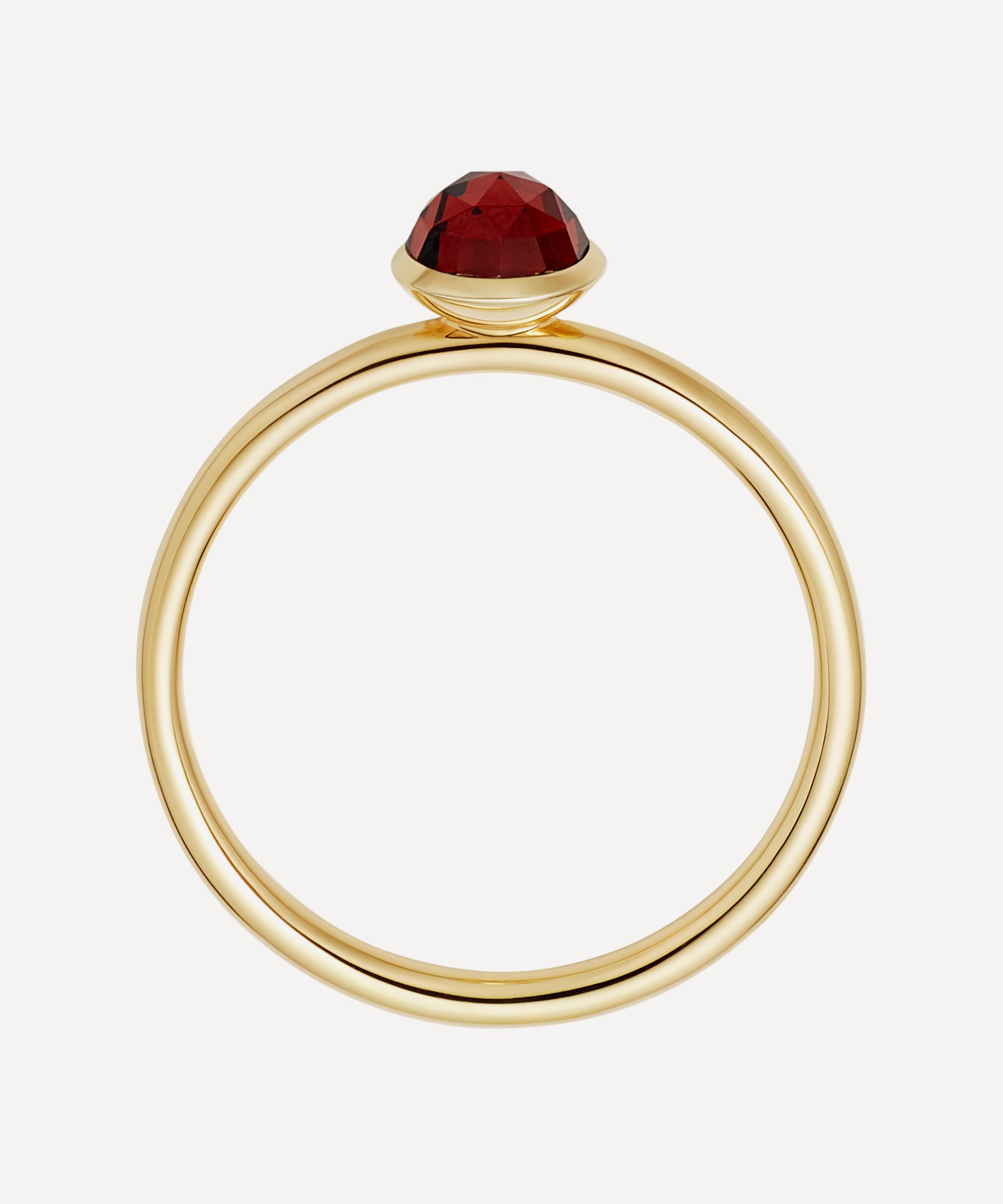 Astley Clarke - Gold Plated Vermeil Silver Mini Stilla Garnet Ring image number 2