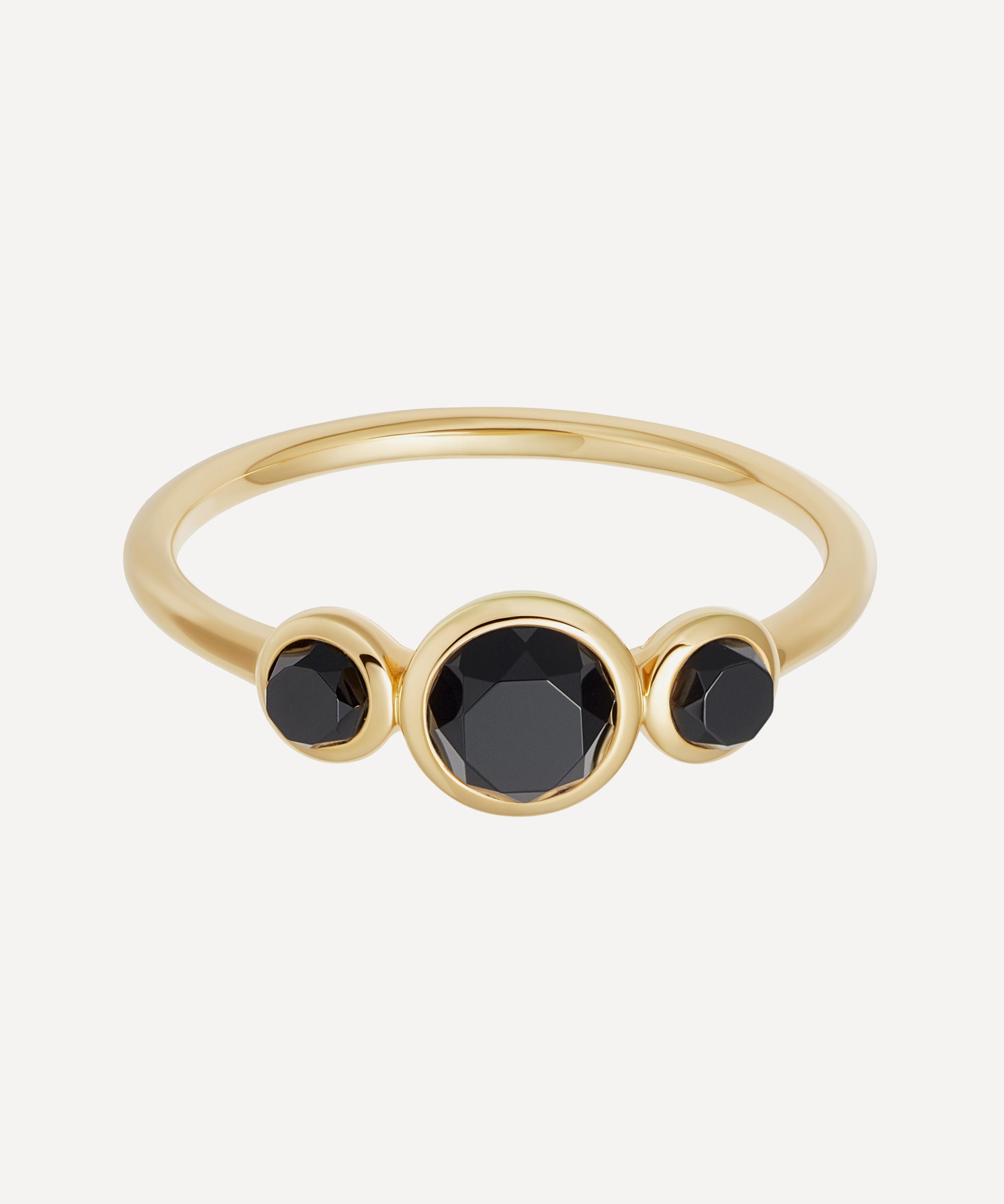 Astley Clarke - Gold Plated Vermeil Silver Stilla Triple Black Onyx Ring image number 0