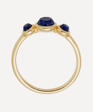 Astley Clarke - Gold Plated Vermeil Silver Stilla Triple Lapis Lazuli Ring image number 2