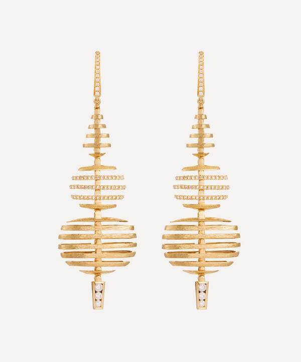 Annoushka - 18ct Gold Garden Party Large Diamond Drop Earrings image number 0