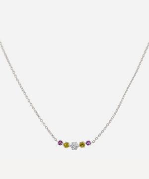 Dinny Hall - Silver Suffragette Five Gemstone Pendant Necklace image number 0