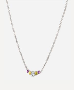 Dinny Hall - Silver Suffragette Five Gemstone Pendant Necklace image number 1